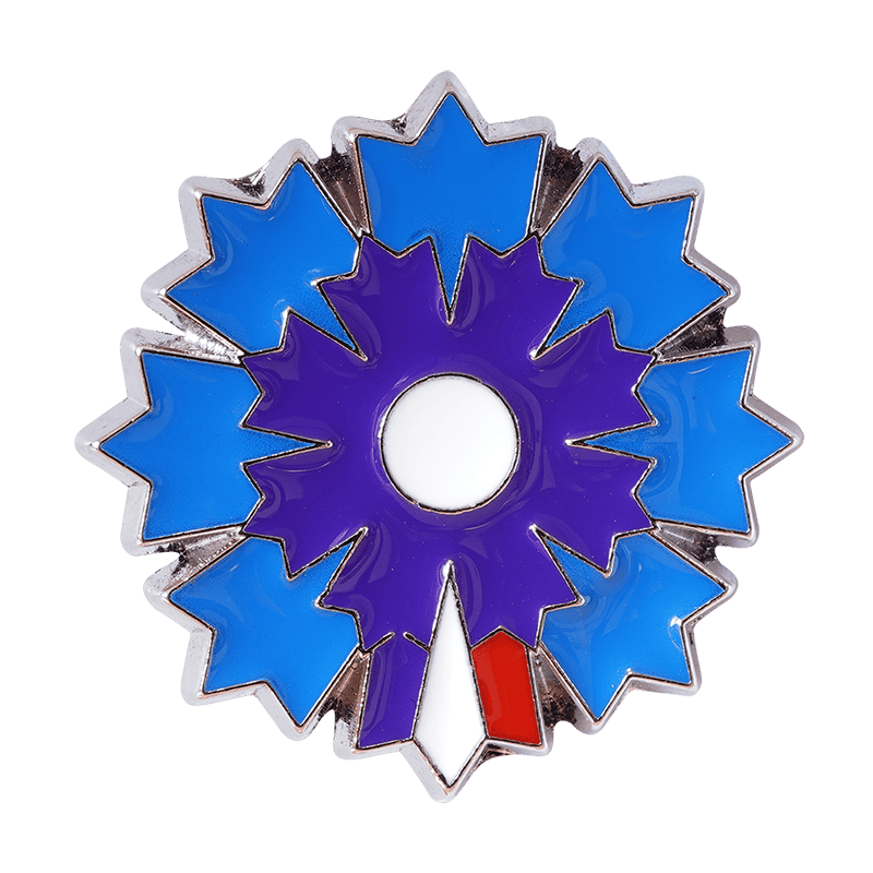 Pin's Argenté Bleuet de France - Pétale Tricolore