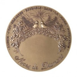 Médaille de Noces de Diamant 60 ans - Bronze Florentin